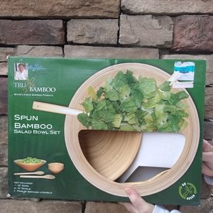 Tru Bamboo salad bowl set